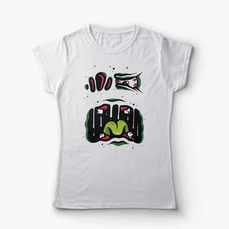 Tricou Monstru - Femei-Alb