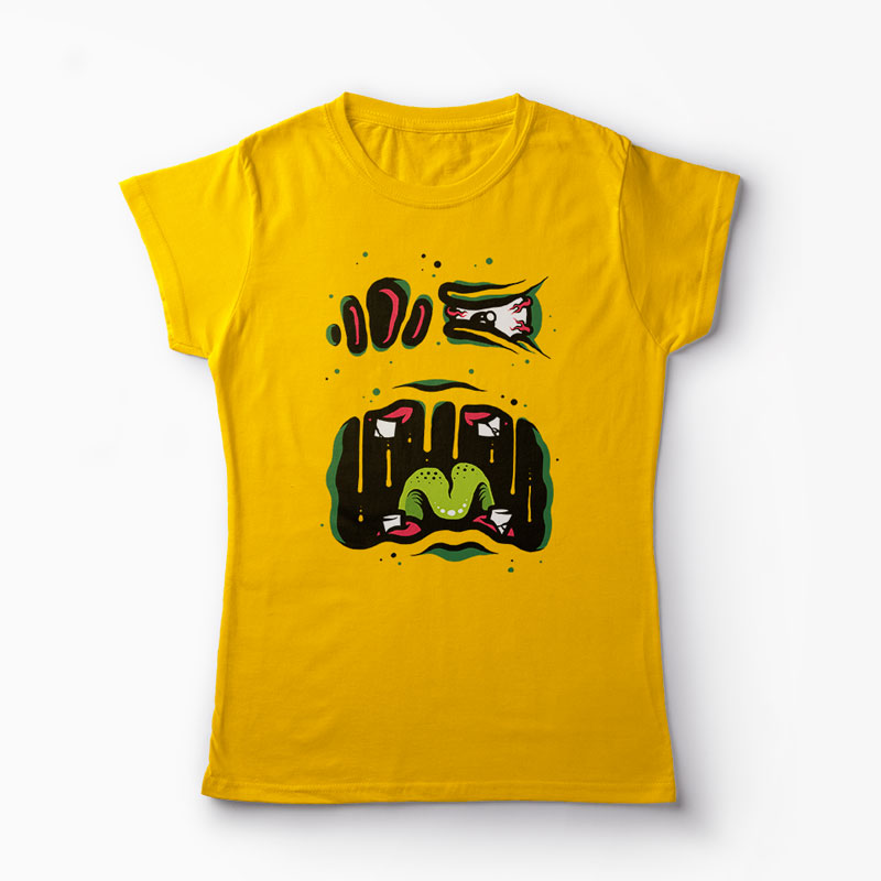 Tricou Monstru - Femei-Galben
