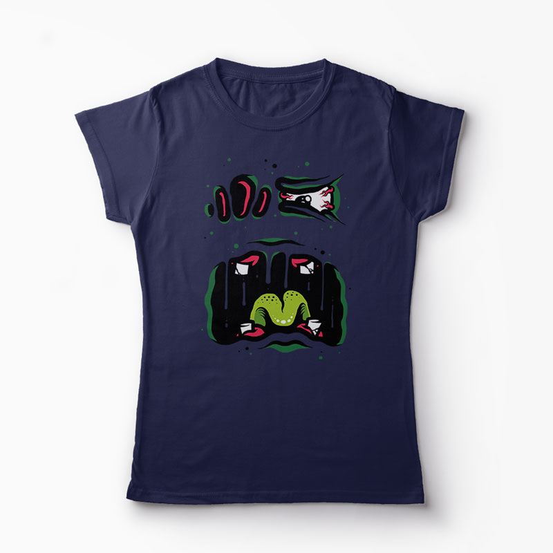 Tricou Monstru - Femei-Bleumarin