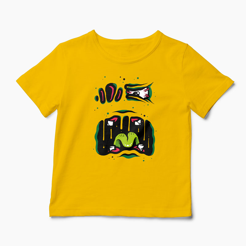 Tricou Monstru - Copii-Galben
