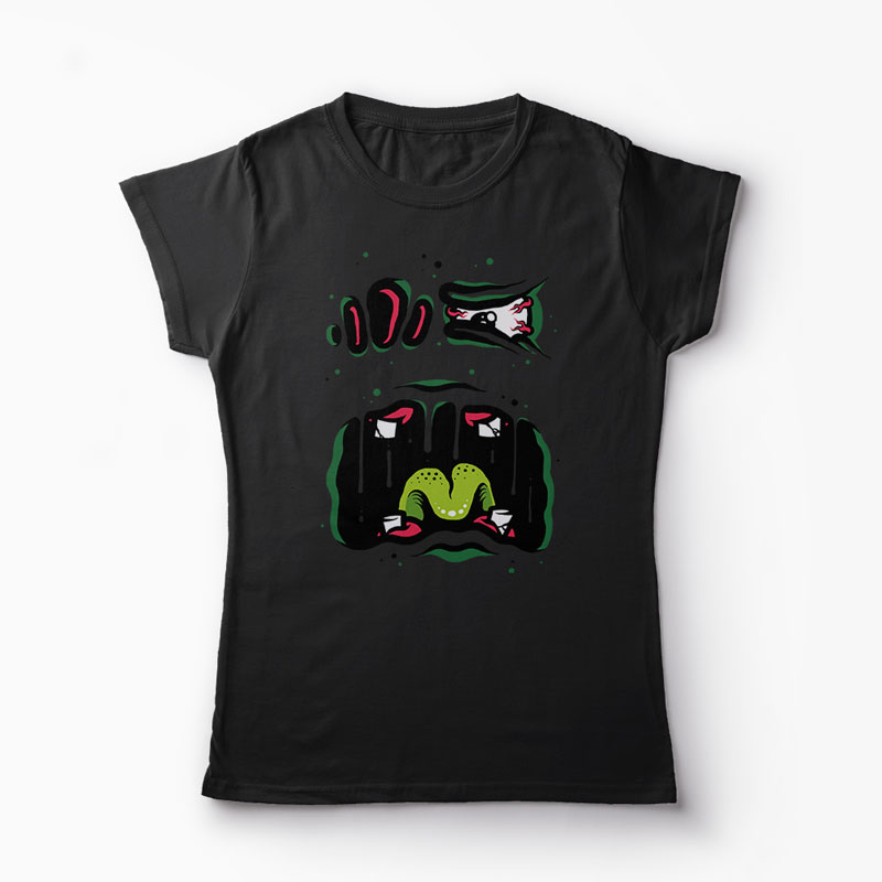 Tricou Monstru - Femei-Negru