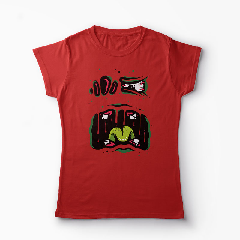 Tricou Monstru - Femei-Roșu