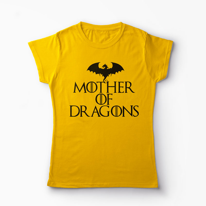 Tricou Mother of Dragons - Femei-Galben