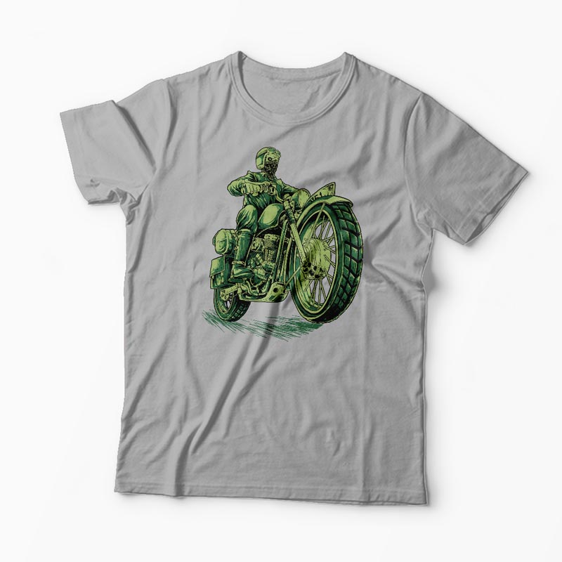 Tricou Motociclist Cafe Racer Schelet - Bărbați-Gri