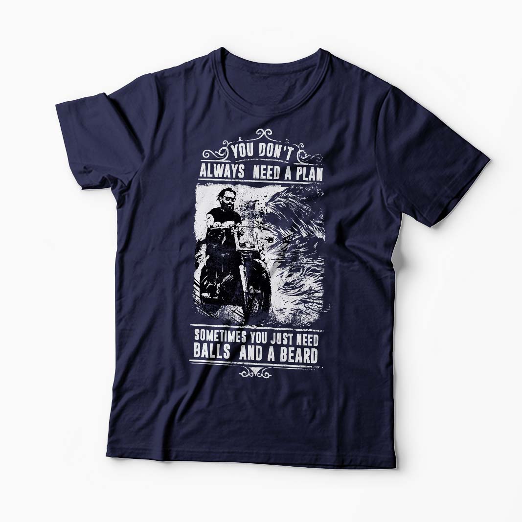 Tricou Motociclist - You Just Need Balls and A Beard