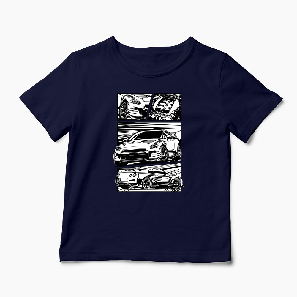 Tricou Nissan GTR R35 - Copii-Bleumarin