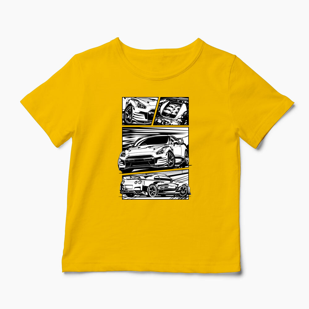 Tricou Nissan GTR R35 - Copii-Galben