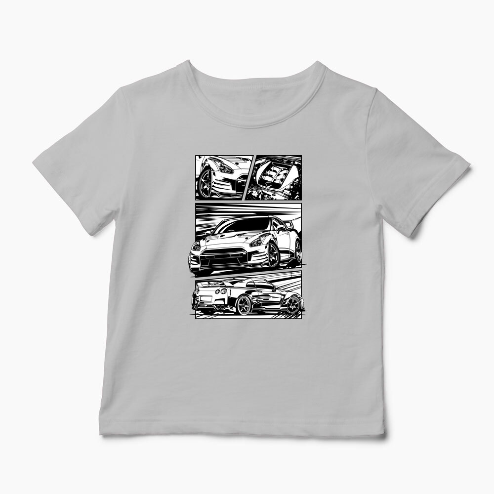 Tricou Nissan GTR R35 - Copii-Gri