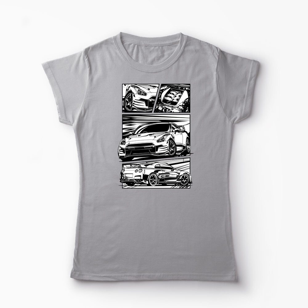 Tricou Nissan GTR R35 - Femei-Gri