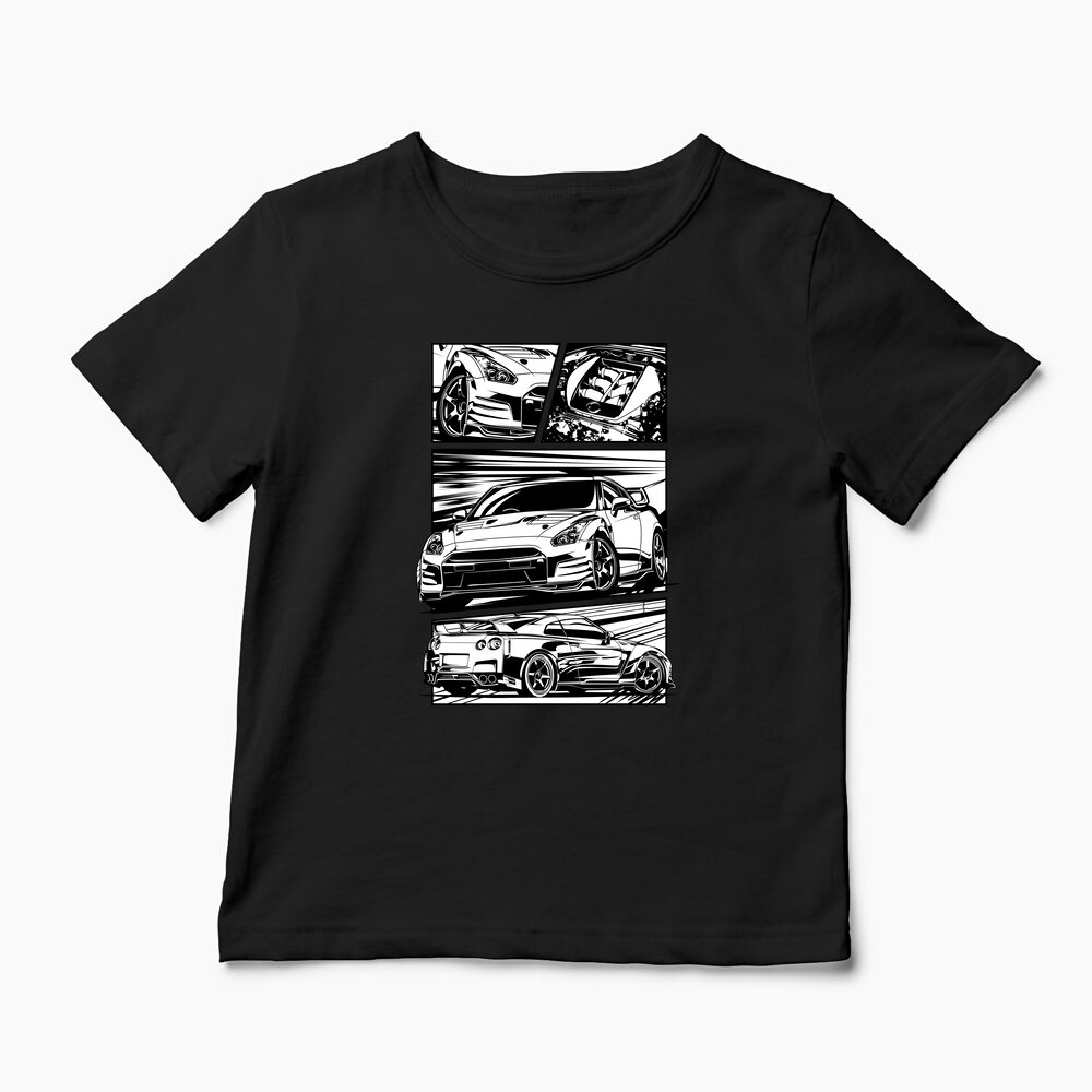Tricou Nissan GTR R35 - Copii-Negru