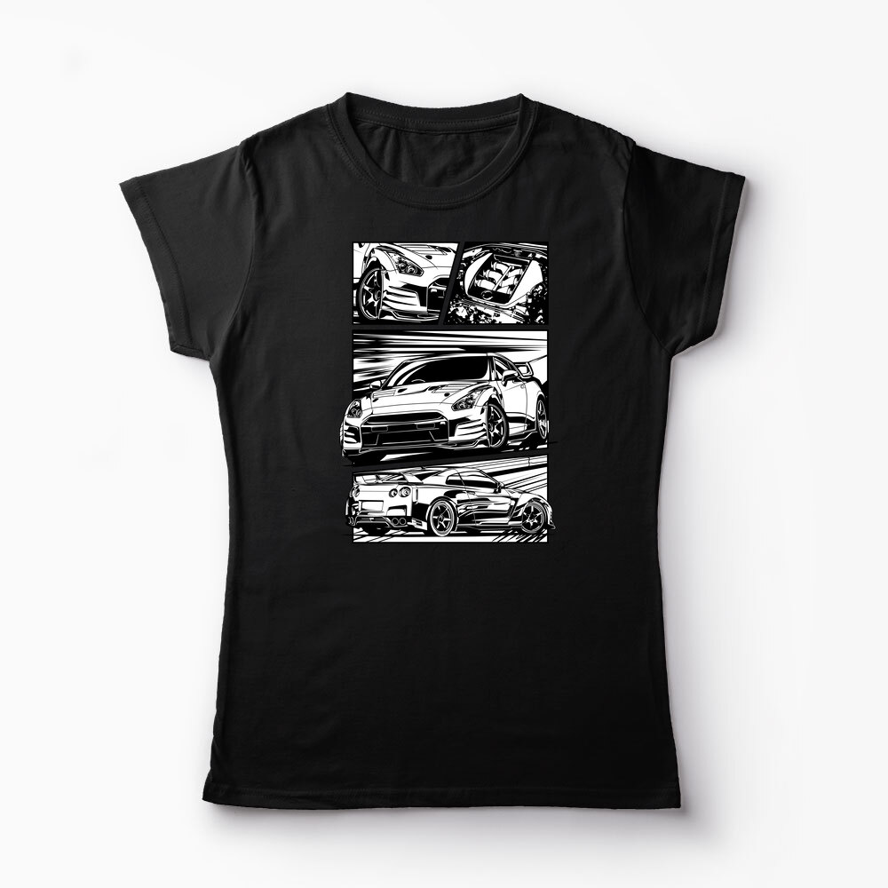 Tricou Nissan GTR R35 - Femei-Negru