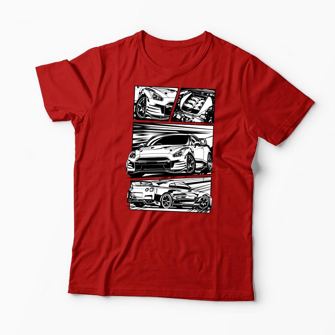 Tricou Nissan GTR R35 - Bărbați-Roșu
