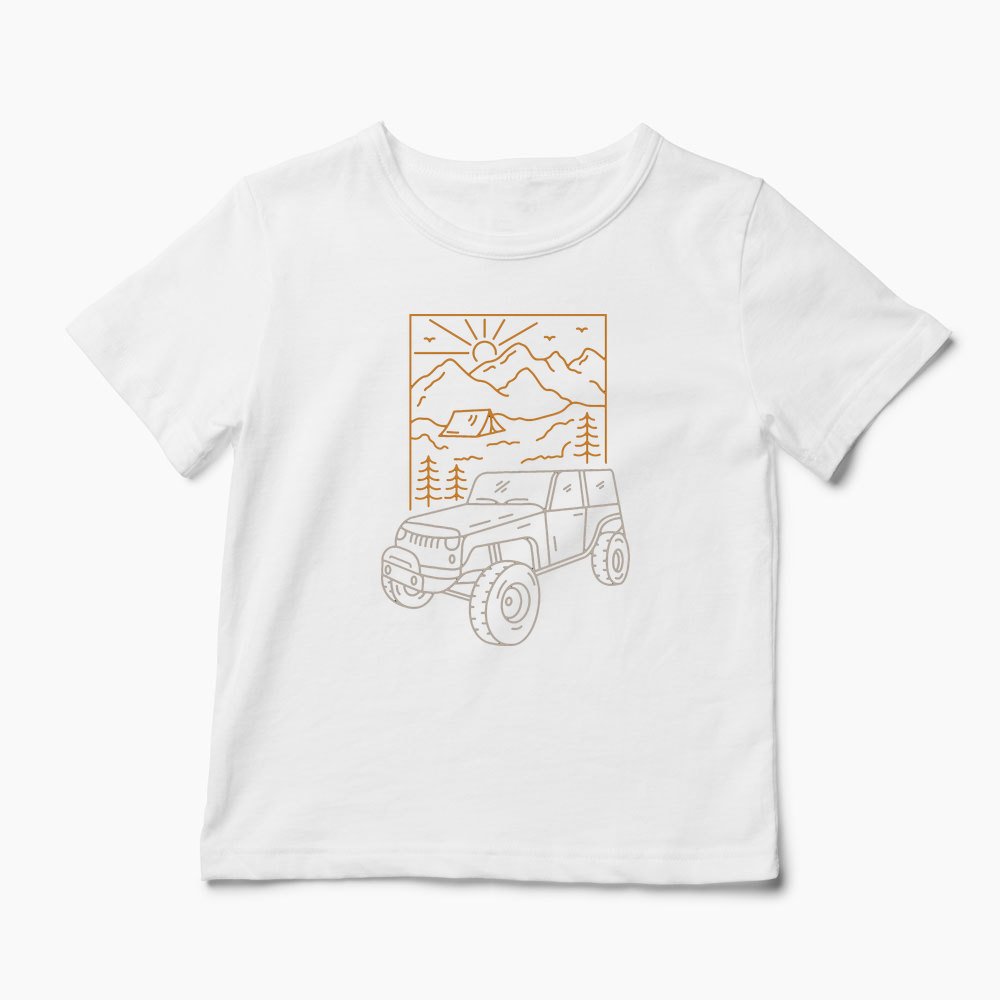 Tricou Off Roader Camping - Copii-Alb