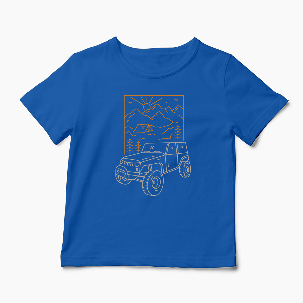 Tricou Off Roader Camping - Copii-Albastru Regal