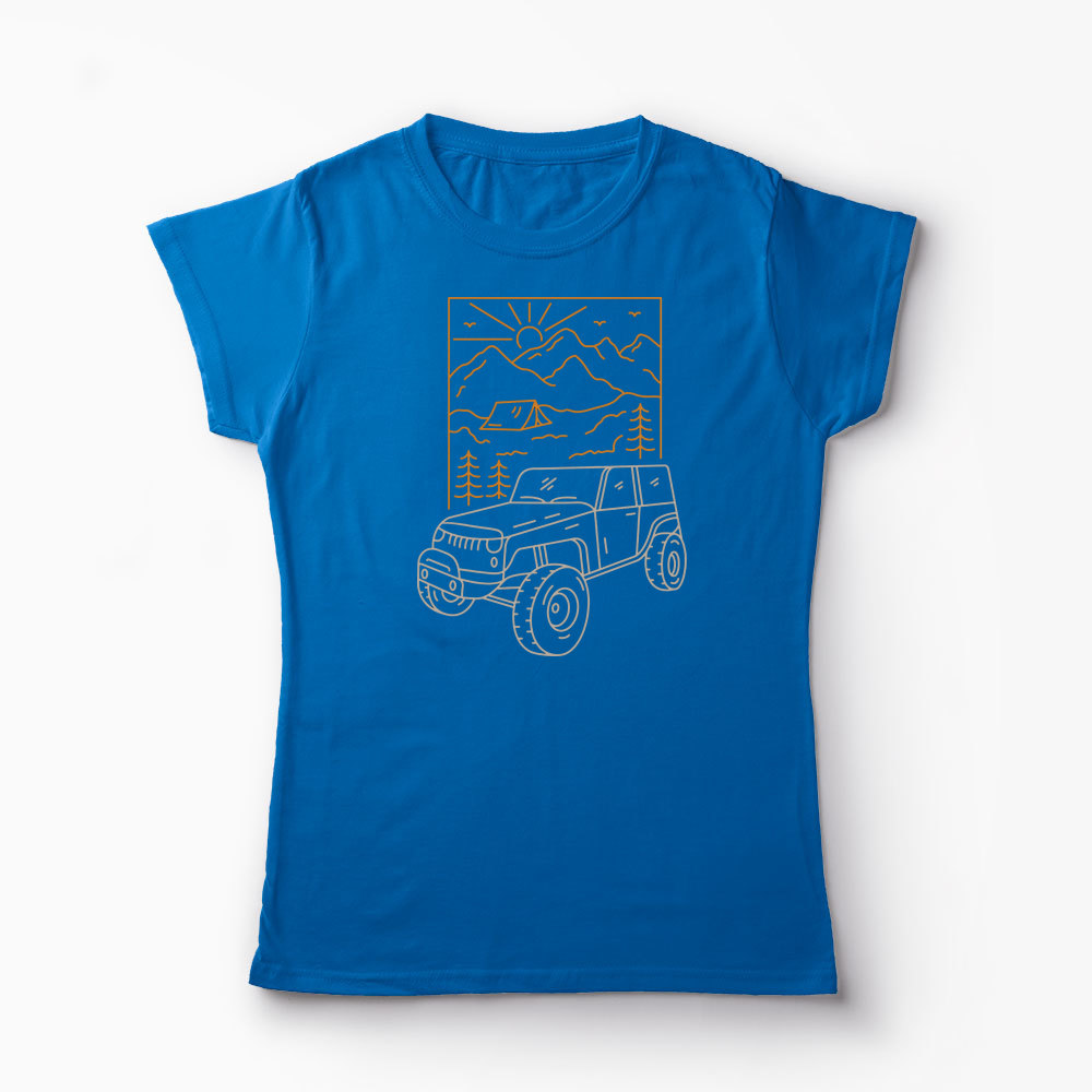 Tricou Off Roader Camping - Femei-Albastru Regal