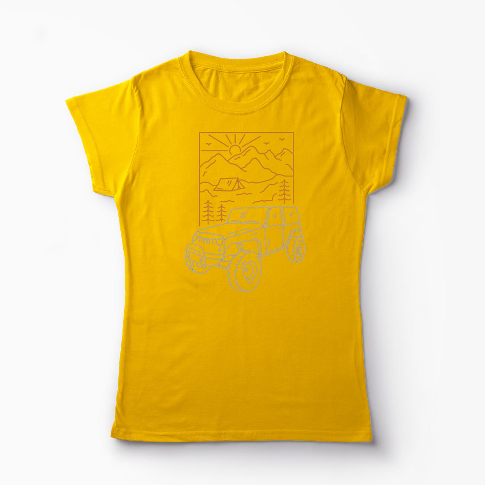 Tricou Off Roader Camping - Femei-Galben