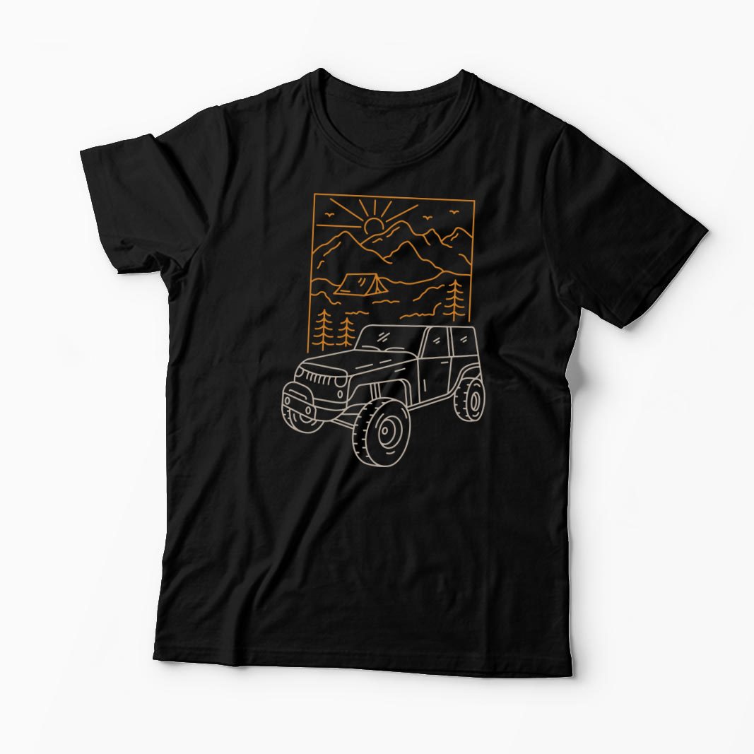 Tricou Off Roader Camping - Bărbați-Negru