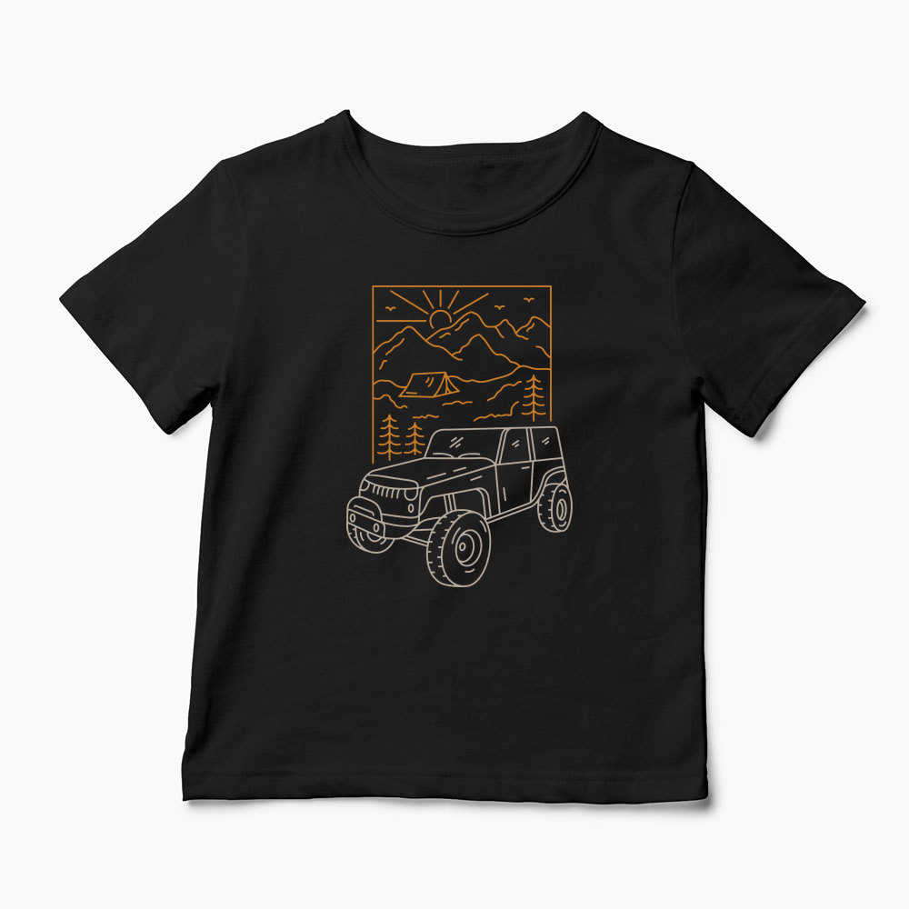 Tricou Off Roader Camping - Copii-Negru