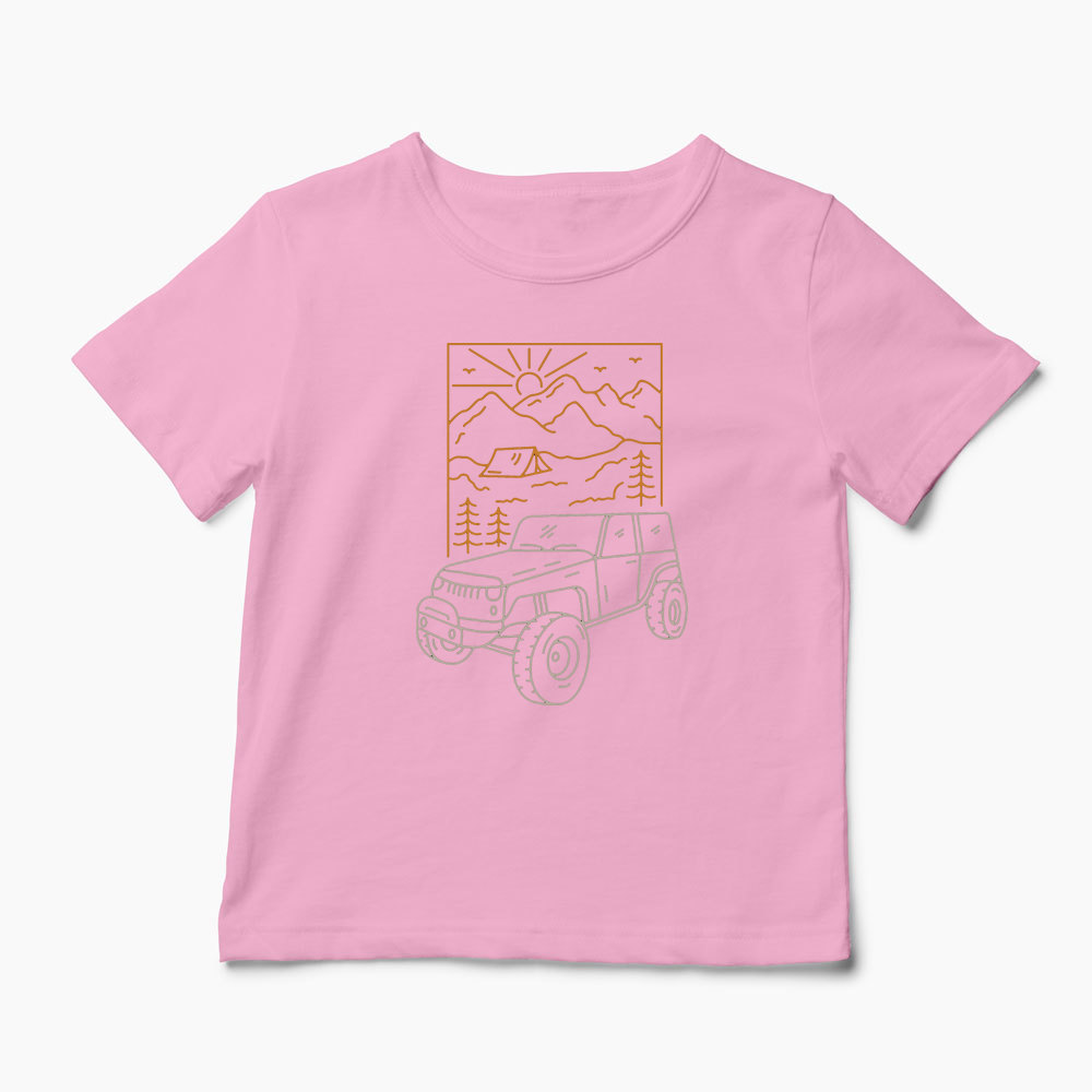 Tricou Off Roader Camping - Copii-Roz