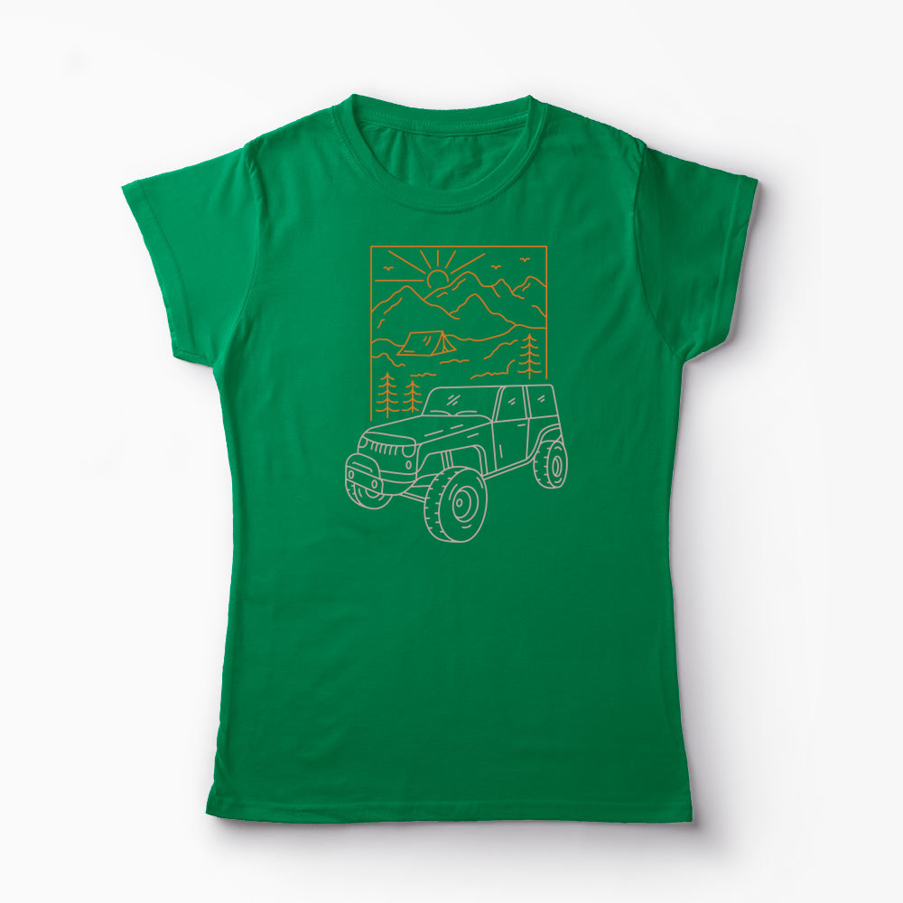 Tricou Off Roader Camping - Femei-Verde