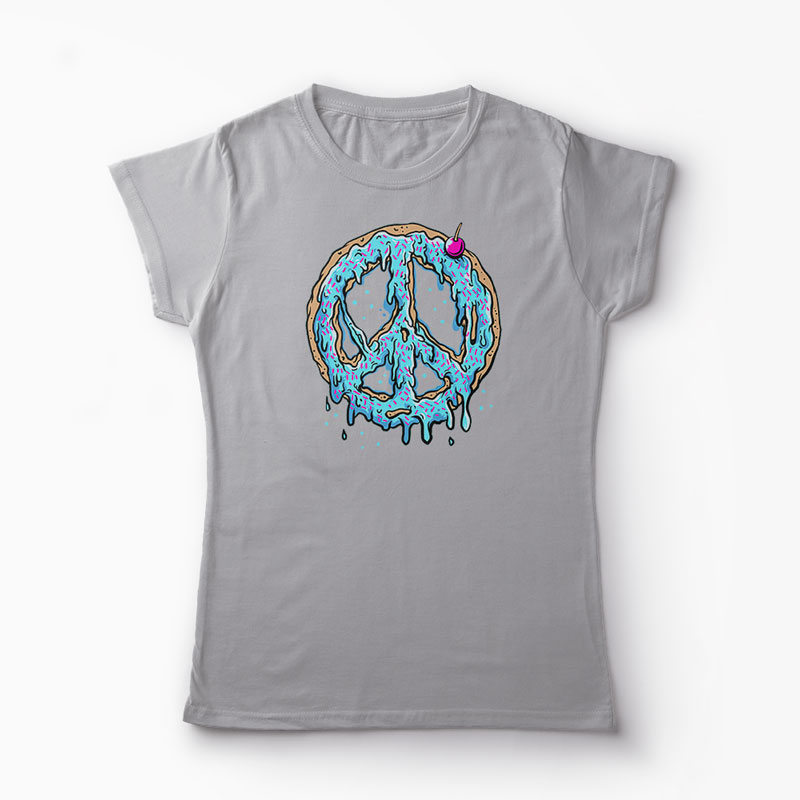 Tricou Peace Cake - Tort de Pace - Femei-Gri