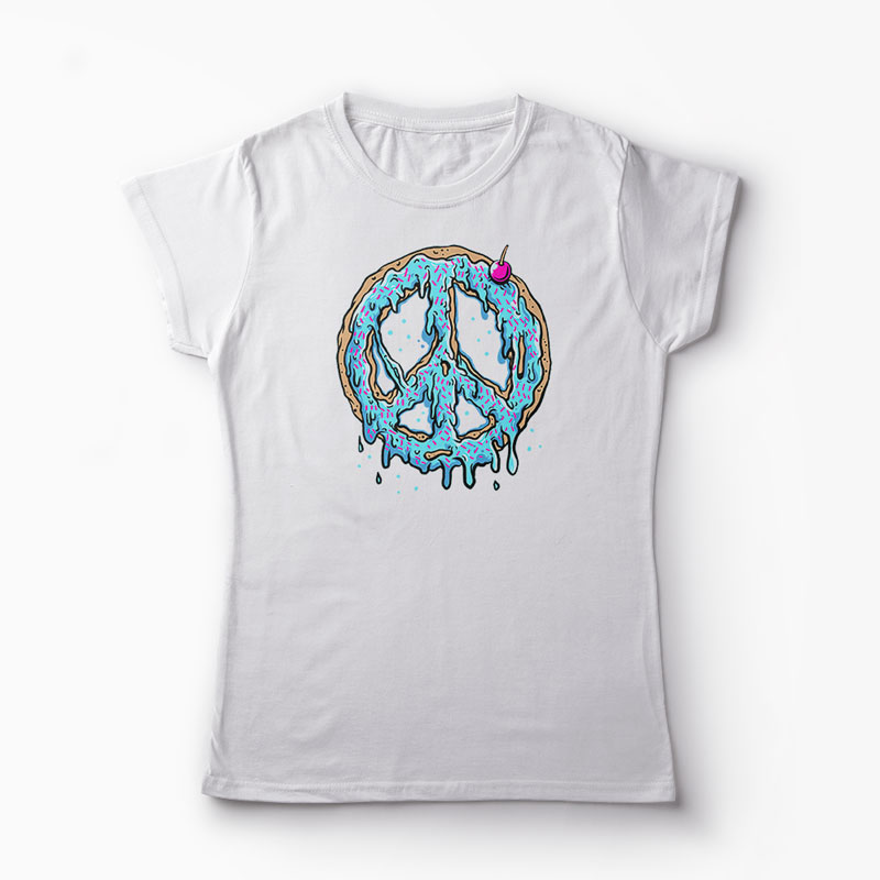 Tricou Peace Cake - Tort de Pace - Femei-Alb