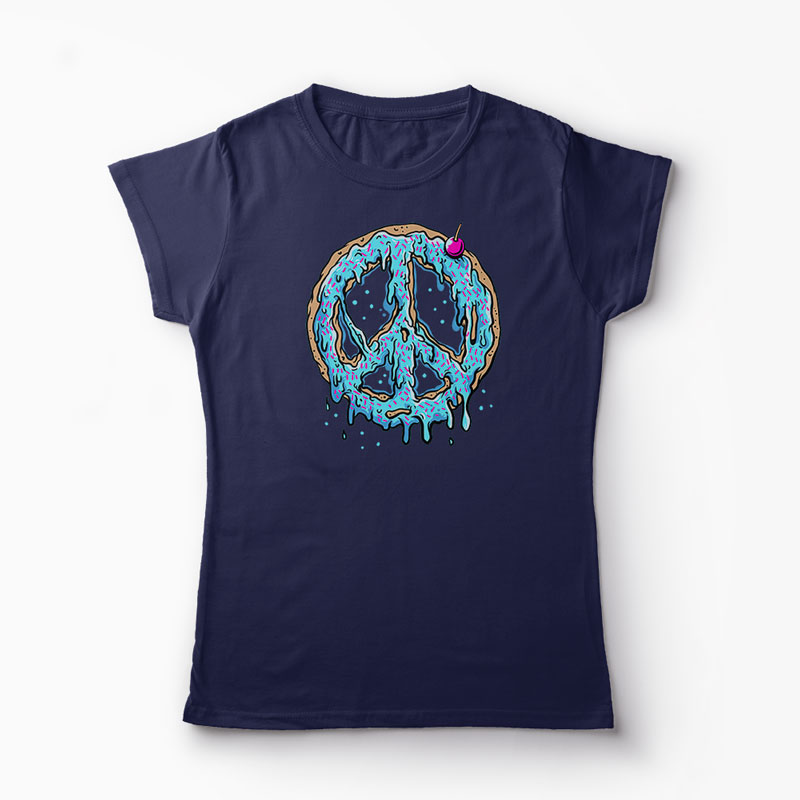 Tricou Peace Cake - Tort de Pace - Femei-Bleumarin