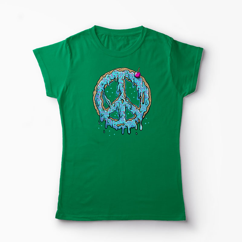 Tricou Peace Cake - Tort de Pace - Femei-Verde