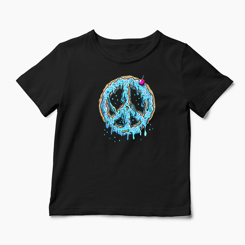 Tricou Peace Cake - Tort de Pace - Copii-Negru