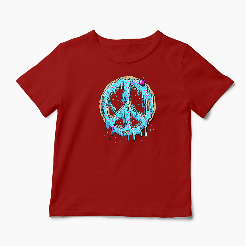 Tricou Peace Cake - Tort de Pace - Copii-Roșu