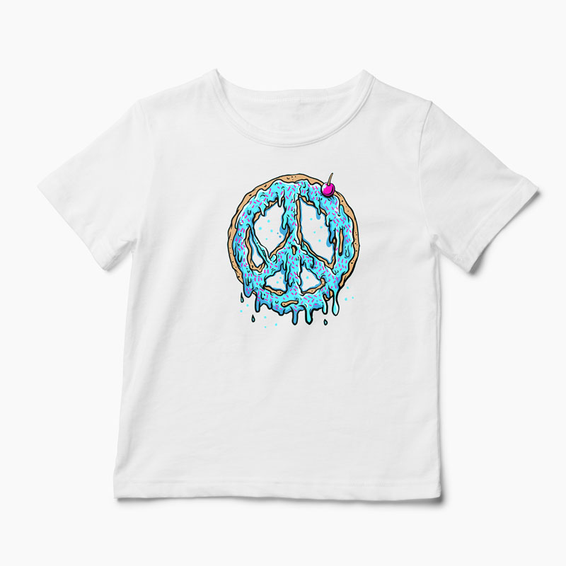 Tricou Peace Cake - Tort de Pace - Copii-Alb