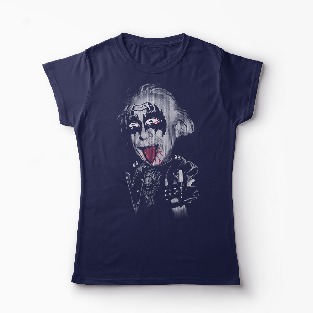 Tricou Personalizat Albert RockEinstein - Femei-Bleumarin