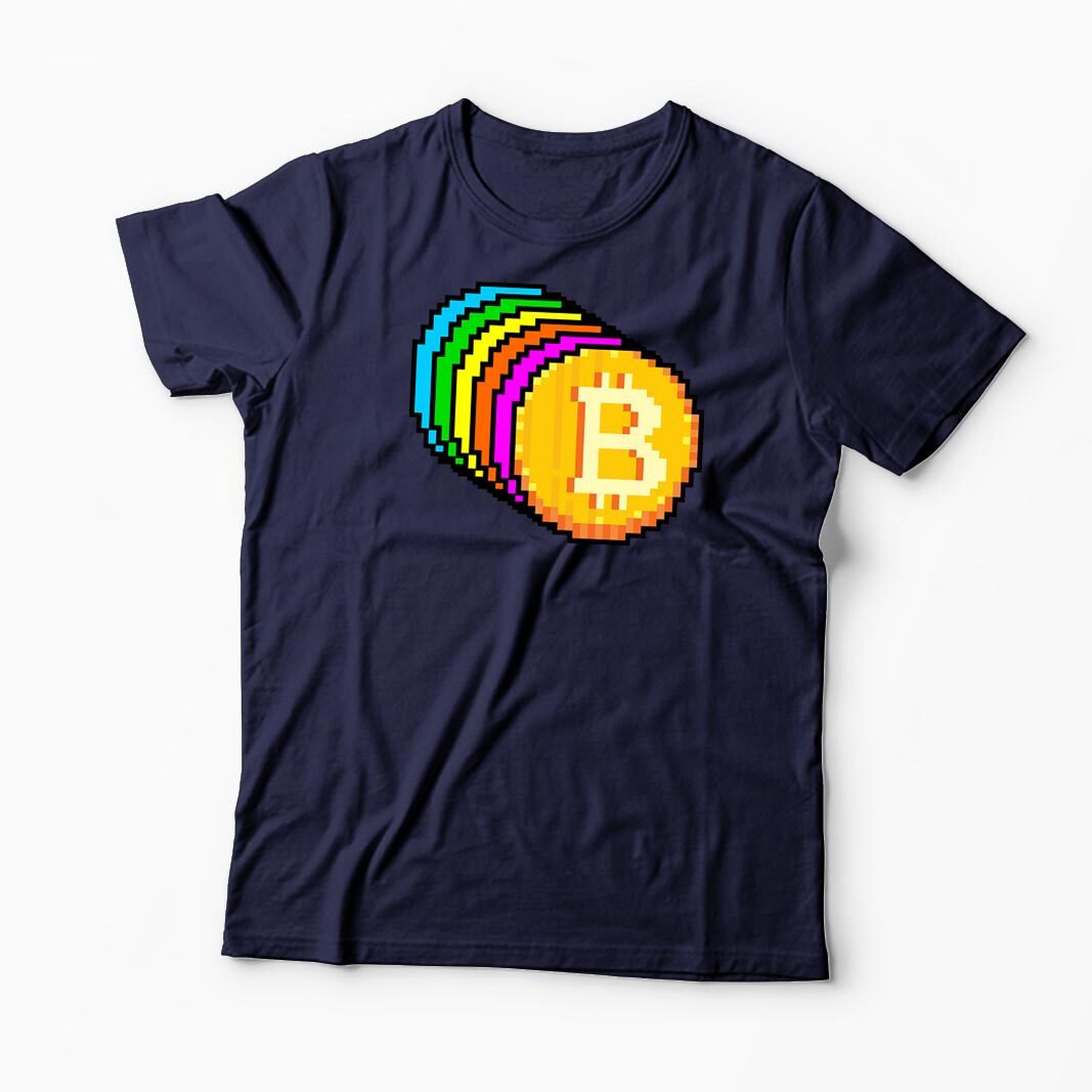 Tricou Personalizat Bitcoin Curcubeu - Bărbați-Bleumarin