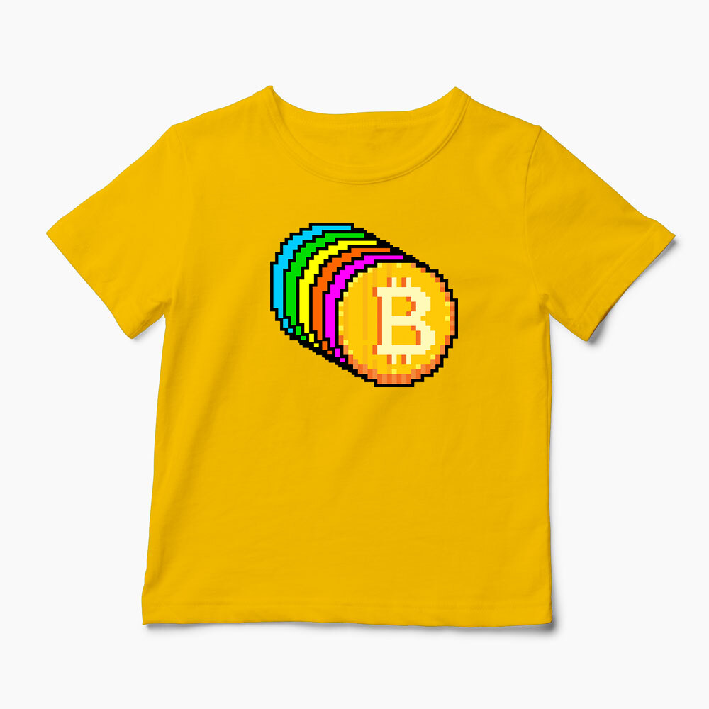 Tricou Personalizat Bitcoin Curcubeu - Copii-Galben