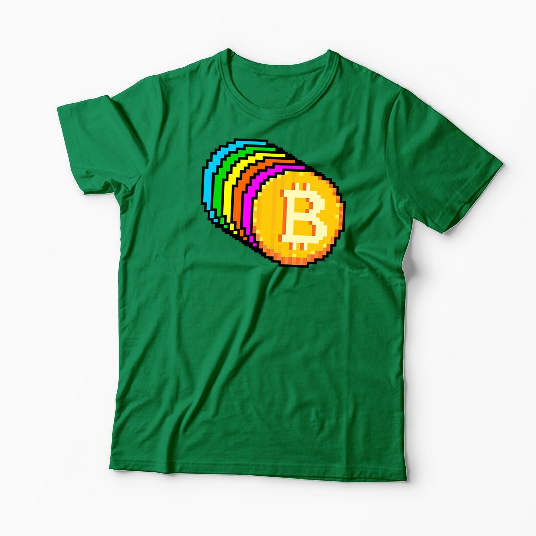 Tricou Personalizat Bitcoin Curcubeu - Bărbați-Verde