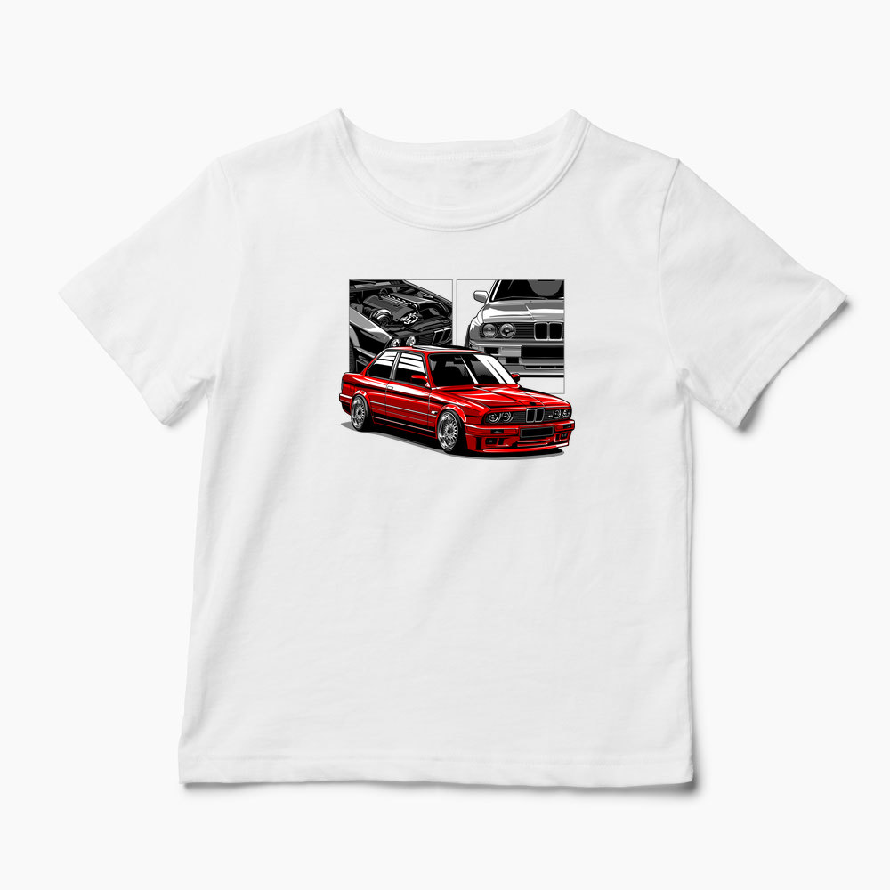 Tricou Personalizat BMW E30 M3 - Copii-Alb