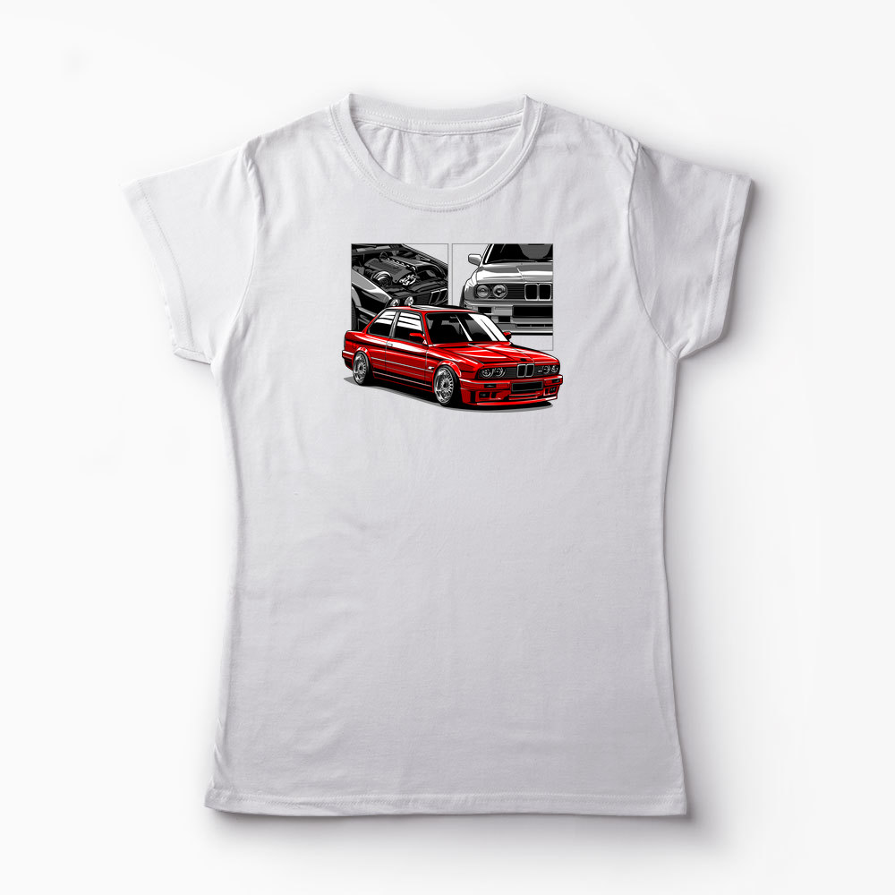 Tricou Personalizat BMW E30 M3 - Femei-Alb