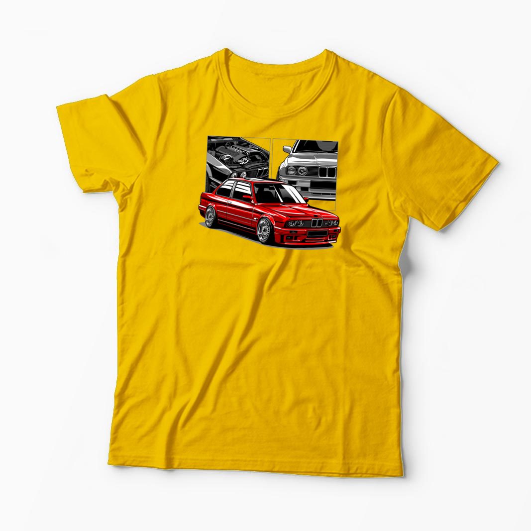 Tricou Personalizat BMW E30 M3 - Bărbați-Galben