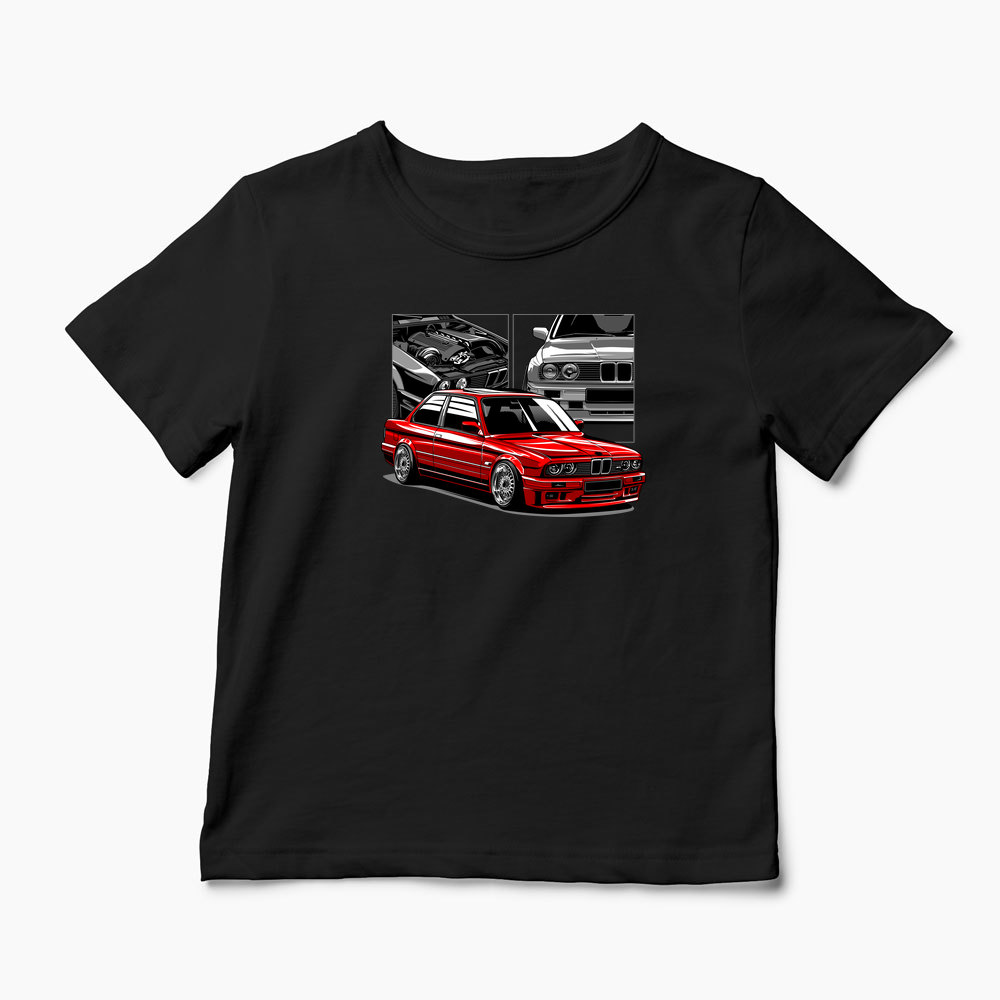 Tricou Personalizat BMW E30 M3 - Copii-Negru