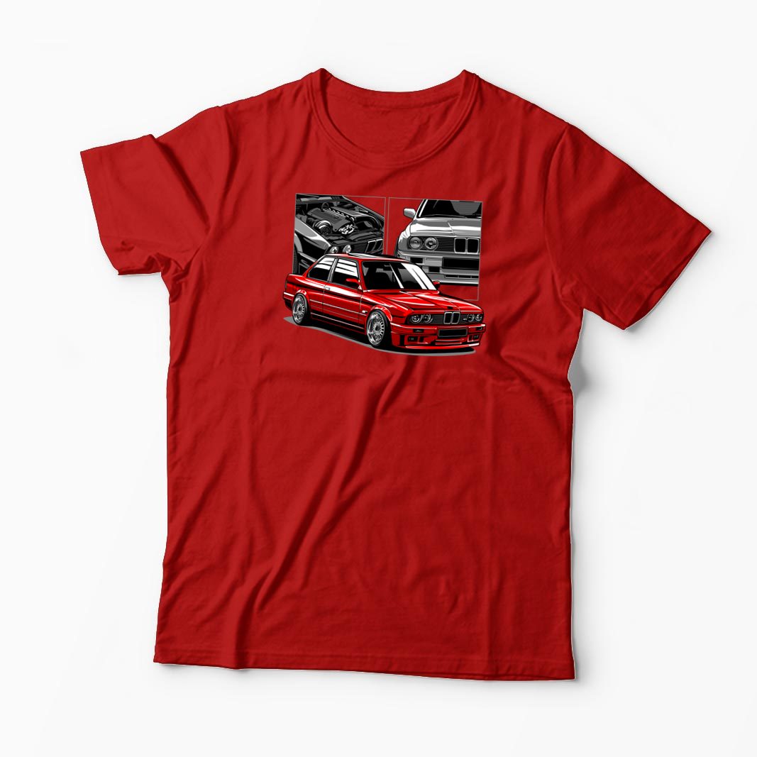Tricou Personalizat BMW E30 M3 - Bărbați-Roșu