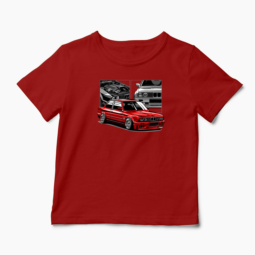 Tricou Personalizat BMW E30 M3 - Copii-Roșu