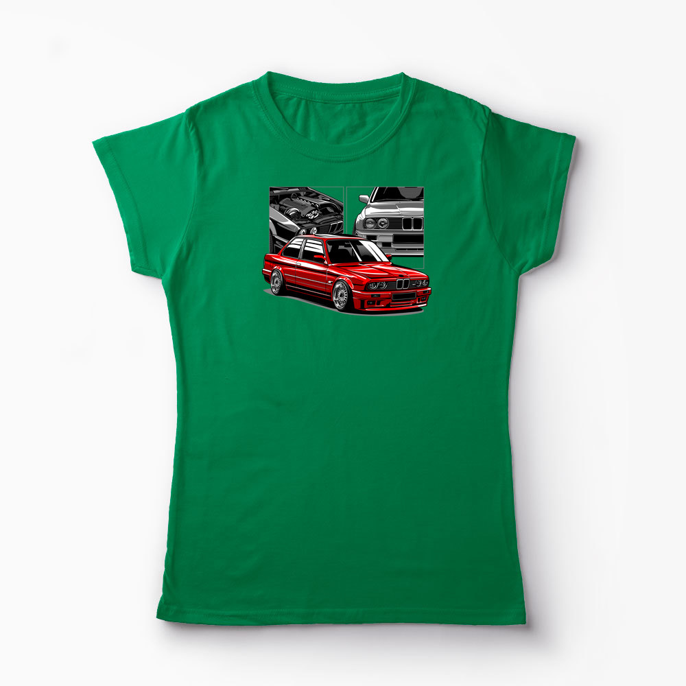 Tricou Personalizat BMW E30 M3 - Femei-Verde