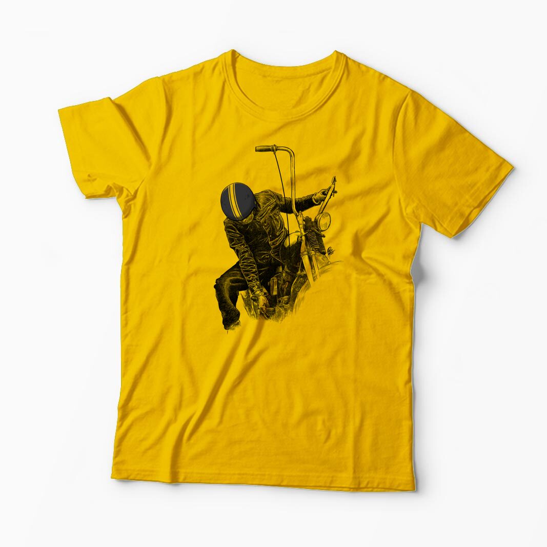 Tricou Personalizat Chopper Biker Life - Bărbați-Galben