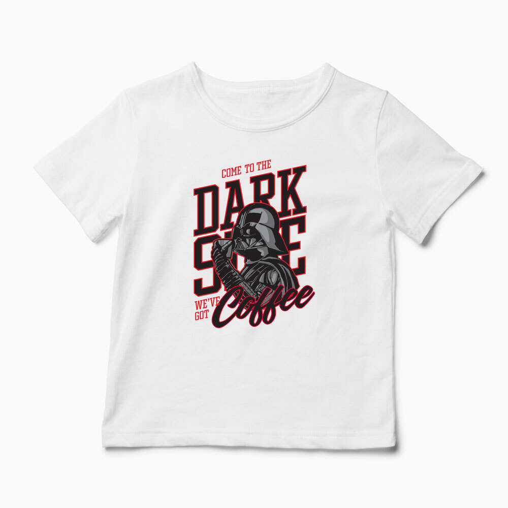 Tricou Personalizat Come To The Dark Side We've Got Coffee - Copii-Alb