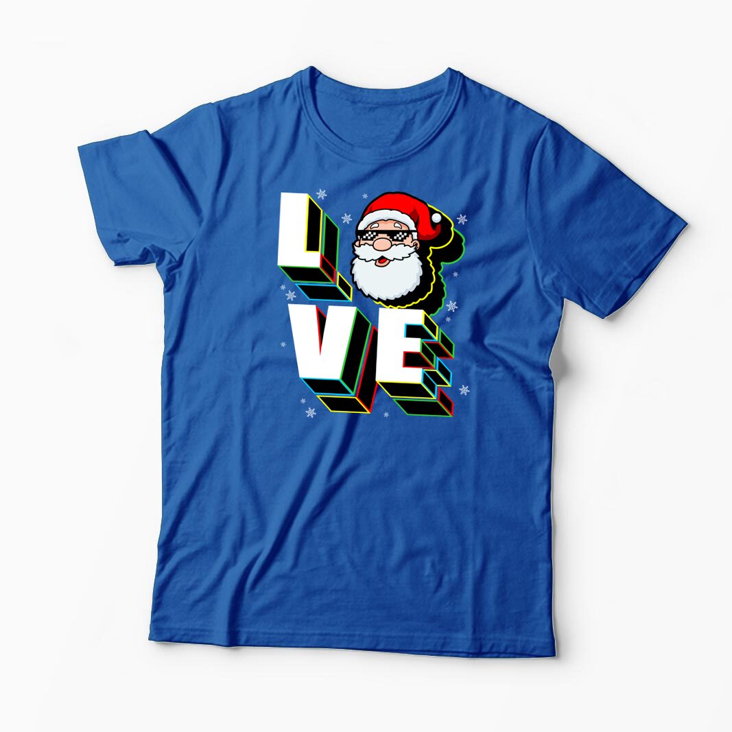 Tricou Personalizat Crăciun Santa Love - Bărbați-Albastru Regal