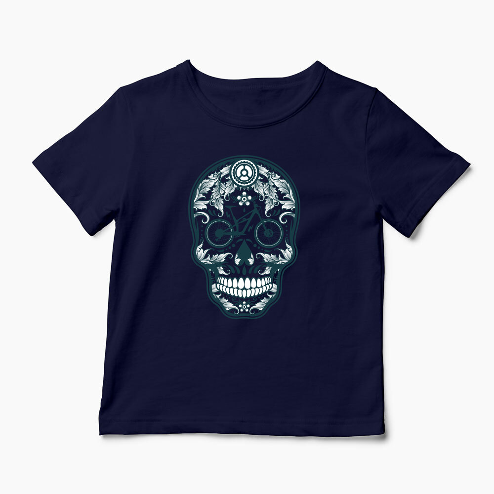 Tricou Personalizat Craniu Downhill Mountain Bike - Copii-Bleumarin