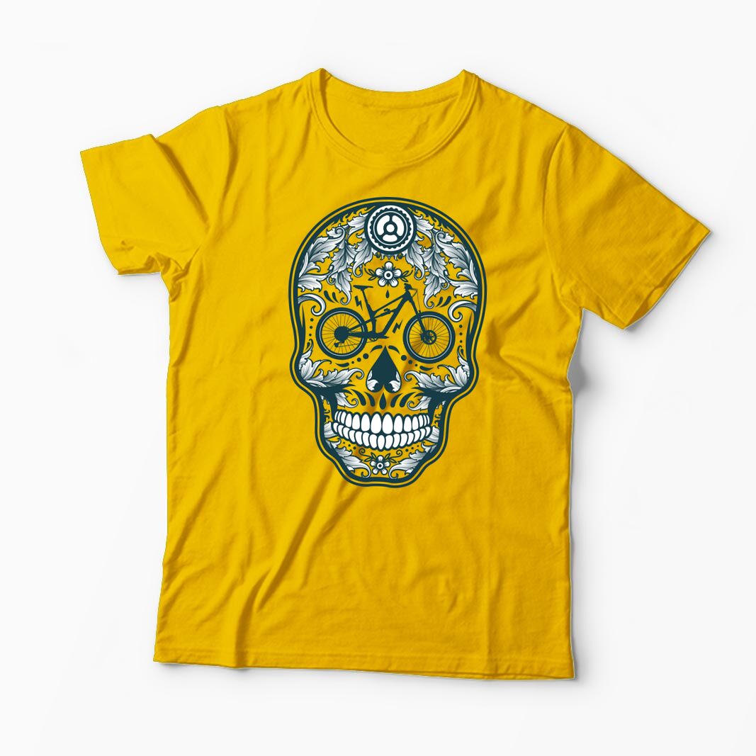 Tricou Personalizat Craniu Downhill Mountain Bike - Bărbați-Galben