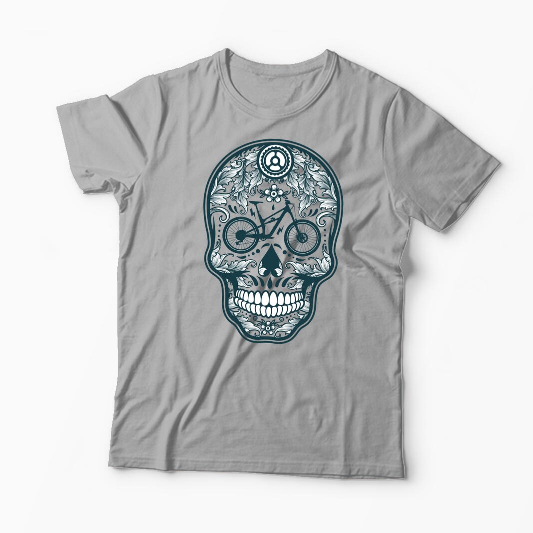 Tricou Personalizat Craniu Downhill Mountain Bike - Bărbați-Gri