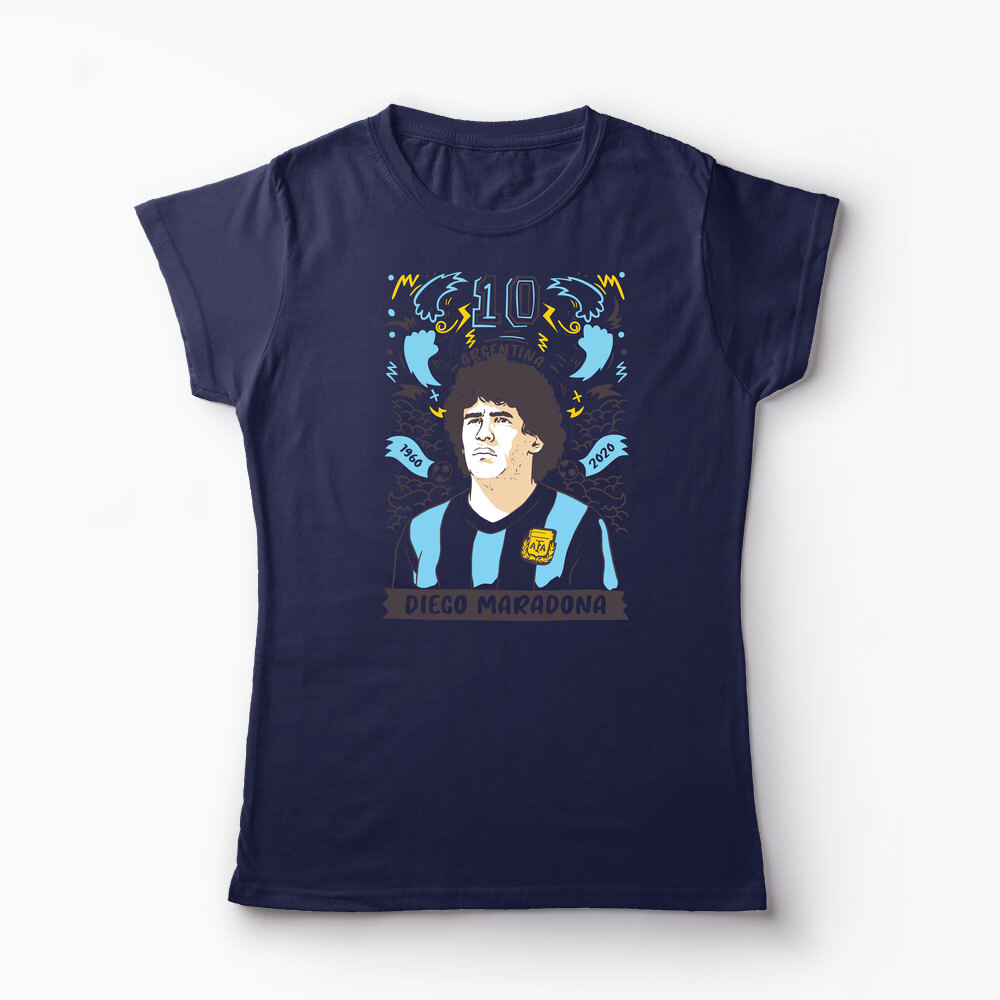 Tricou Personalizat Diego Maradona 10 Argentina - Femei-Bleumarin