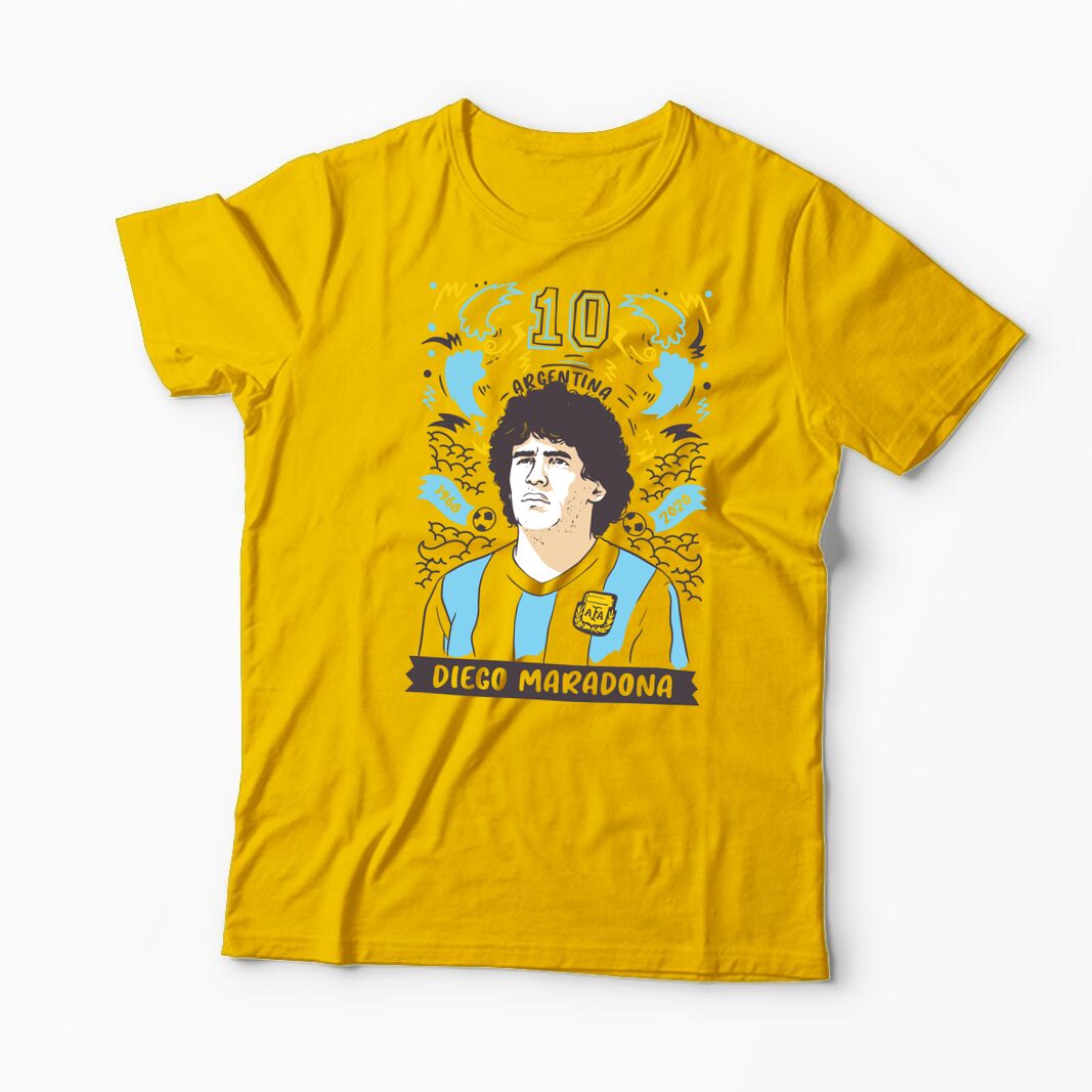 Tricou Personalizat Diego Maradona 10 Argentina - Bărbați-Galben